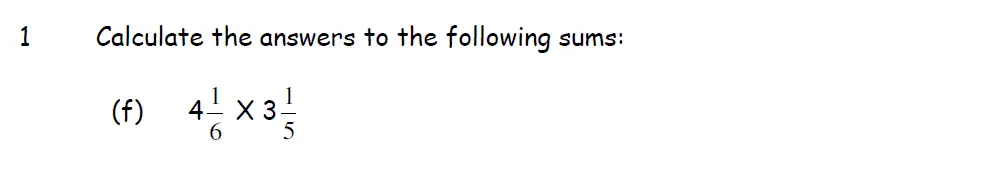 Question 1(f) - Downside School 11 Plus Entrance Exam Maths Specimen A 2024