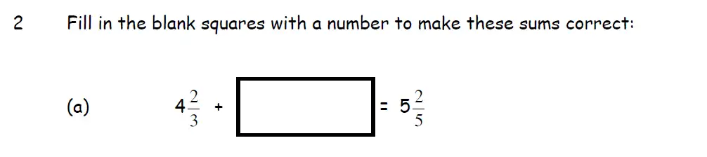 Question 2(a) - Downside School 11 Plus Entrance Exam Maths Specimen A 2024