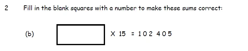 Question 2(b) - Downside School 11 Plus Entrance Exam Maths Specimen A 2024