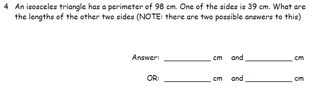 Question 4 - Downside School 11 Plus Entrance Exam Maths Specimen A 2024