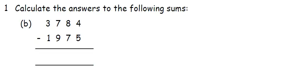 Question 1(b) - Downside School 11 Plus Scholarship Exam Maths Specimen B 2024