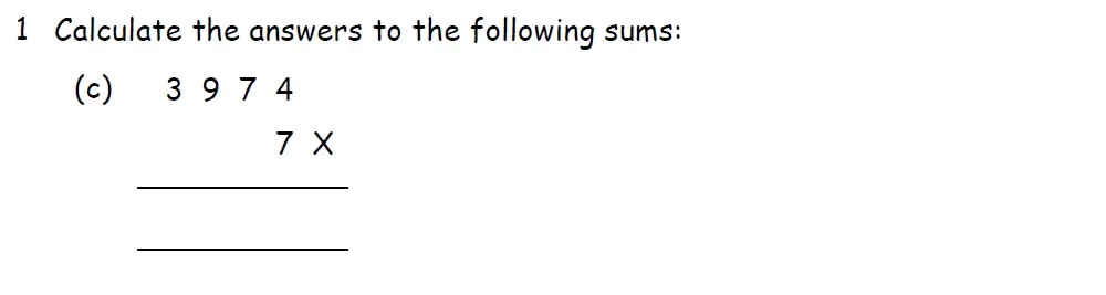 Question 1(c) - Downside School 11 Plus Scholarship Exam Maths Specimen B 2024