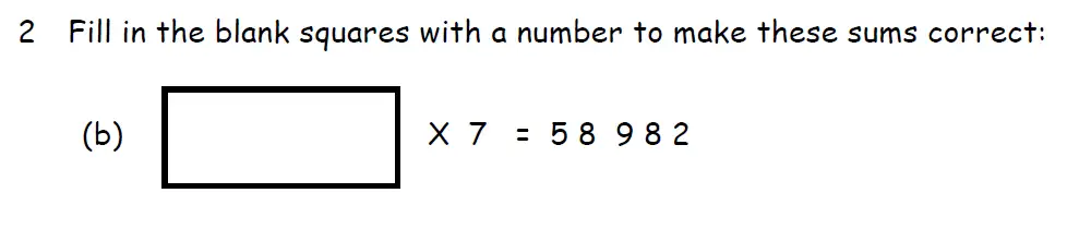 Question 2(b) - Downside School 11 Plus Scholarship Exam Maths Specimen B 2024