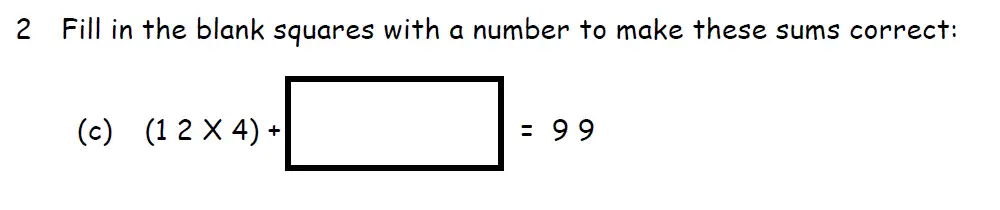 Question 2(c) - Downside School 11 Plus Scholarship Exam Maths Specimen B 2024
