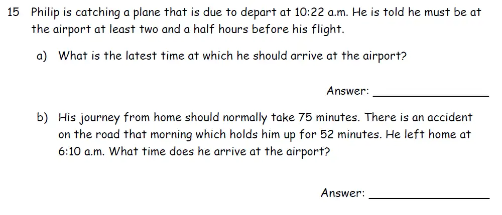 Question 15(15(a),15(b)) - Downside School - 11 Plus Scholarship Exam Maths Specimen B - 2024