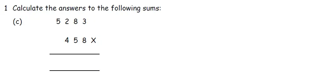 Question 1(c) - Downside School 11 Plus Entrance Exam Maths Specimen B 2024