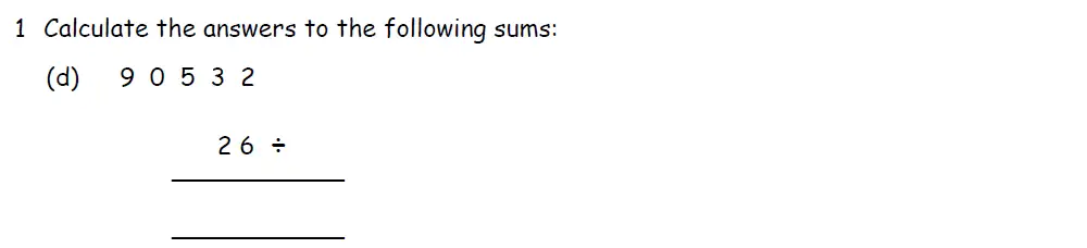 Question 1(d) - Downside School 11 Plus Entrance Exam Maths Specimen B 2024