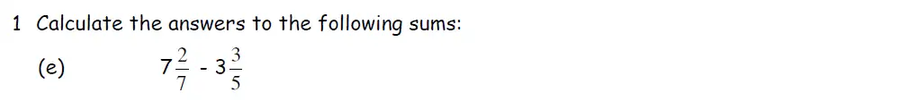 Question 1(e) - Downside School 11 Plus Entrance Exam Maths Specimen B 2024