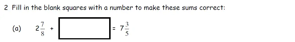 Question 2(a) - Downside School 11 Plus Entrance Exam Maths Specimen B 2024