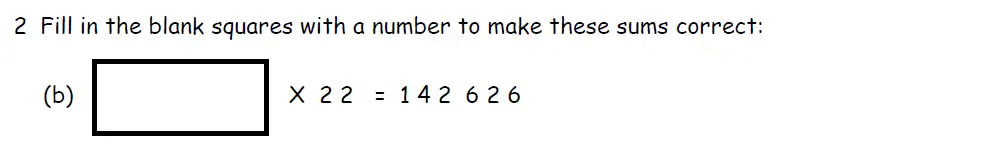 Question 2(b) - Downside School 11 Plus Entrance Exam Maths Specimen B 2024