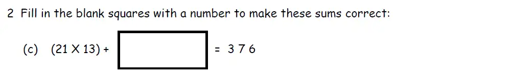 Question 2(c) - Downside School 11 Plus Entrance Exam Maths Specimen B 2024