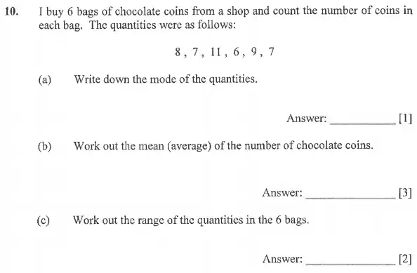 Question 10(a,b,c) - Dulwich College 11 Plus Maths Specimen Paper – a - 2024