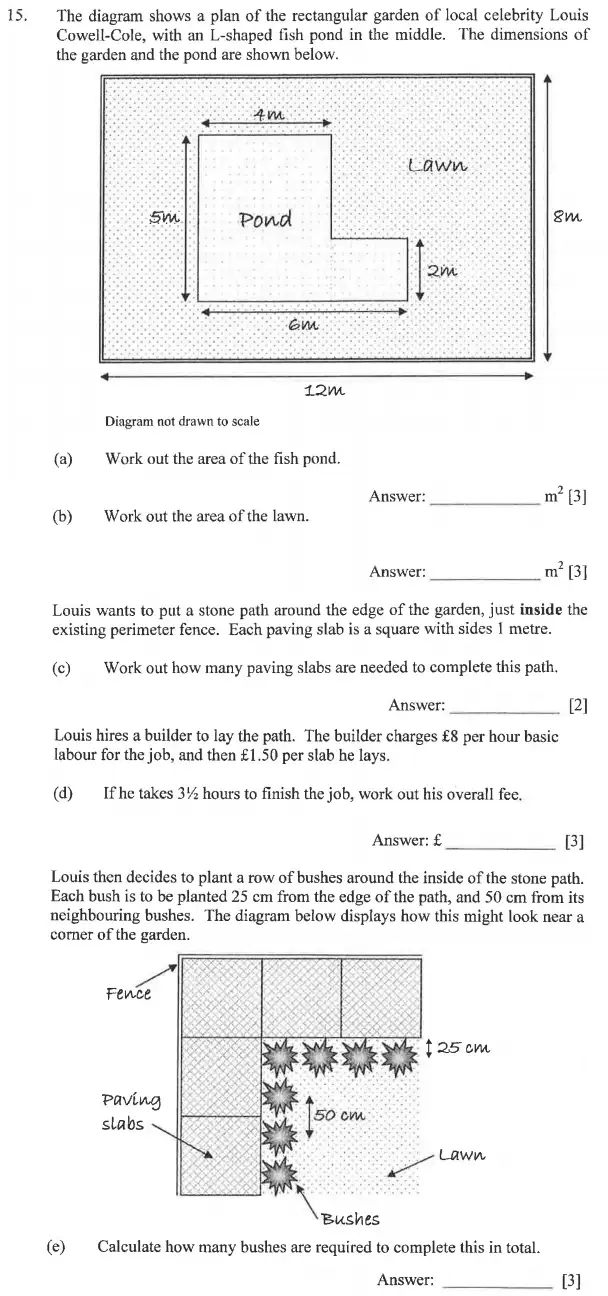 Question 15(a,b,c,d,e) - Dulwich College - 11 Plus Exam Maths Specimen Paper B - 2025
