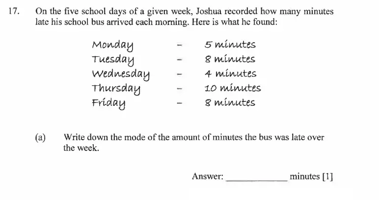 Question 17(a) - Dulwich College - 11 Plus Exam Maths Specimen Paper C - 2026