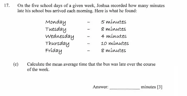 Question 17(c) - Dulwich College - 11 Plus Exam Maths Specimen Paper C - 2026