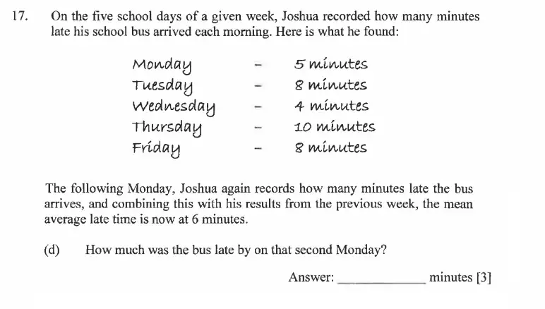 Question 17(d) - Dulwich College - 11 Plus Exam Maths Specimen Paper C - 2026