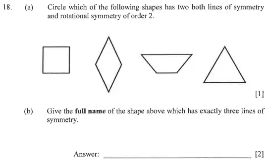 Question 18(a,b) - Dulwich College 11 Plus Maths Specimen Paper – c - 2024