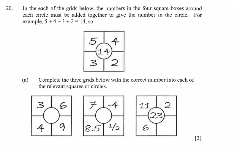 Question 20(a) - Dulwich College - 11 Plus Exam Maths Specimen Paper C - 2026