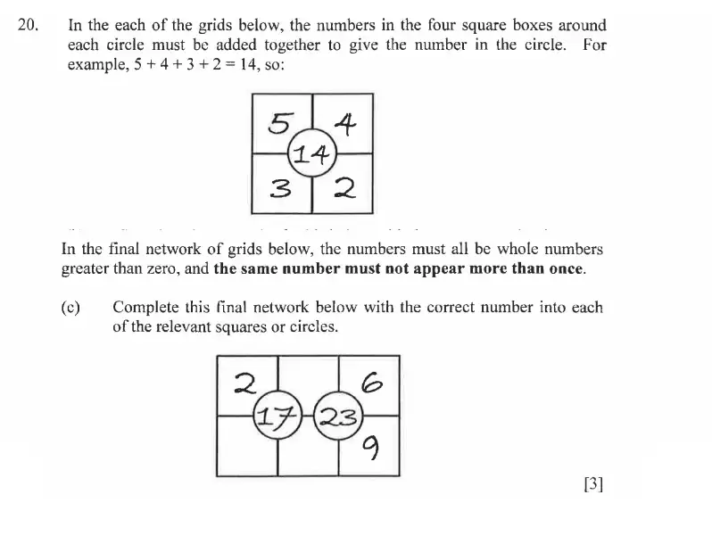 Question 20(c) - Dulwich College - 11 Plus Exam Maths Specimen Paper C - 2026