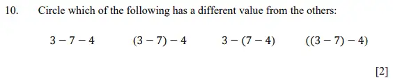 Question 10 - Dulwich College 11 Plus Maths Specimen Paper – d - 2024