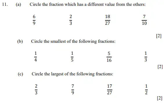 Question 11(a,b,c) - Dulwich College 11 Plus Maths Specimen Paper – d - 2024