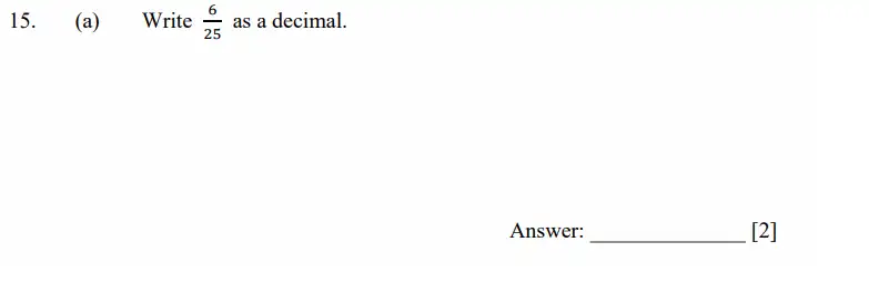 Question 15(a) - Dulwich College - 11 Plus Maths Specimen Paper D - 2026