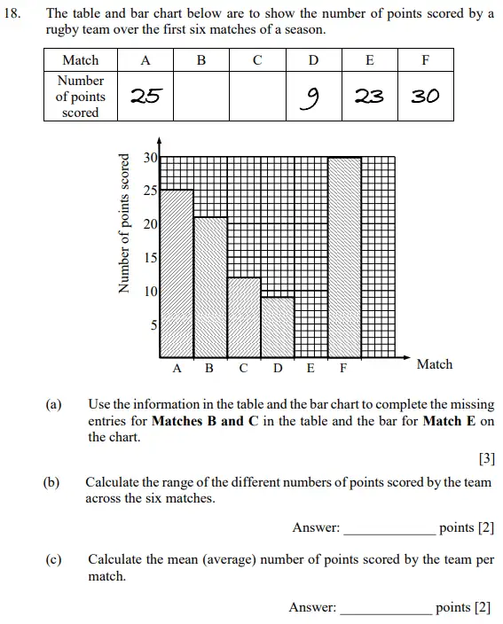 Question 18(a,b,c) - Dulwich College - 11 Plus Maths Specimen Paper D - 2026