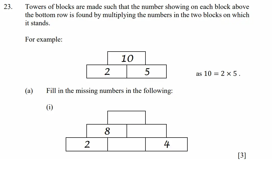 Question 23(a(i)) - Dulwich College - 11 Plus Maths Specimen Paper D - 2026
