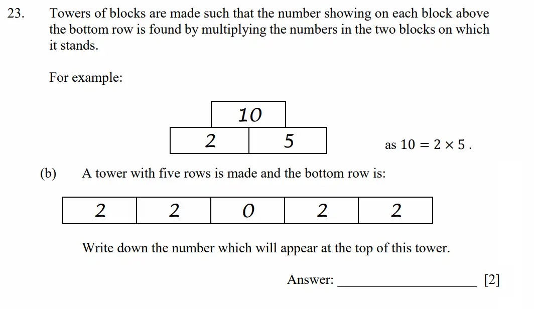 Question 23(b) - Dulwich College - 11 Plus Maths Specimen Paper D - 2026