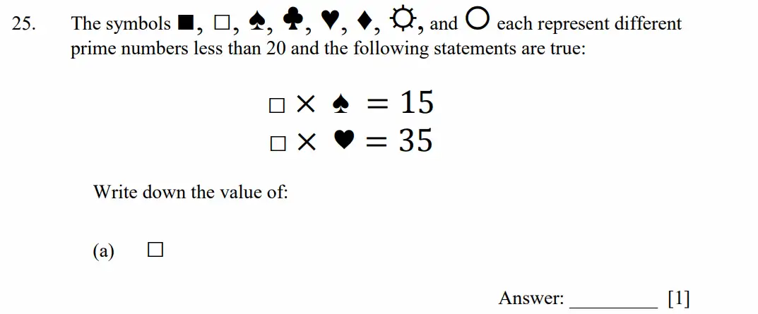 Question 25(a) - Dulwich College - 11 Plus Maths Specimen Paper D - 2026