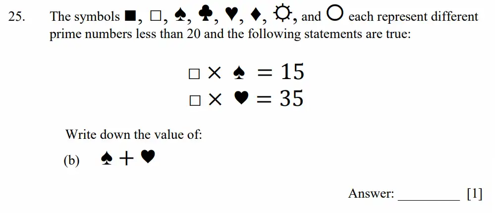 Question 25(b) - Dulwich College - 11 Plus Maths Specimen Paper D - 2026