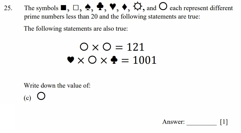 Question 25(c) - Dulwich College - 11 Plus Maths Specimen Paper D - 2026