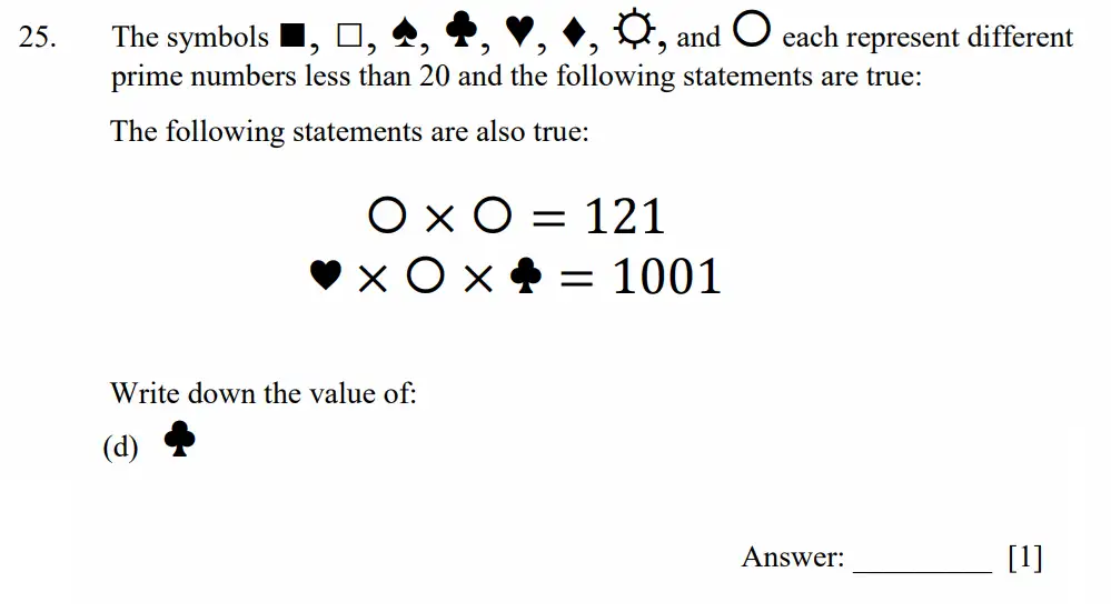 Question 25(d) - Dulwich College - 11 Plus Maths Specimen Paper D - 2026