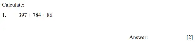 Question 1 - Dulwich College 11 Plus Maths Specimen Paper E