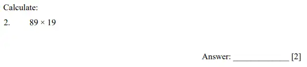 Question 2 - Dulwich College 11 Plus Maths Specimen Paper E