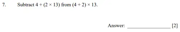 Question 7 - Dulwich College 11 Plus Maths Specimen Paper E
