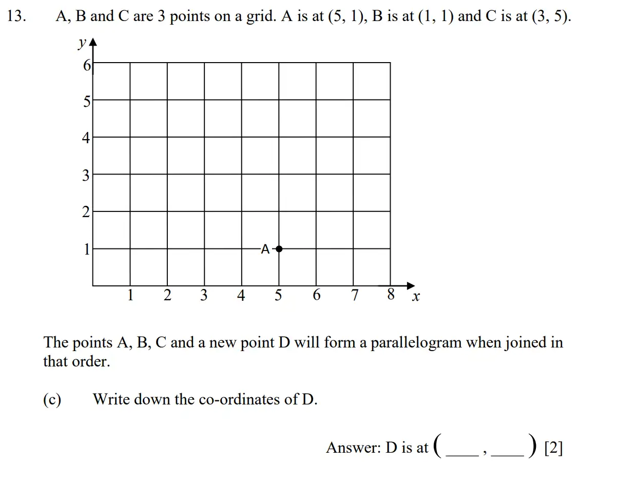 Question 13(c) - Dulwich College - 11 Plus Maths Specimen Paper E - 2026
