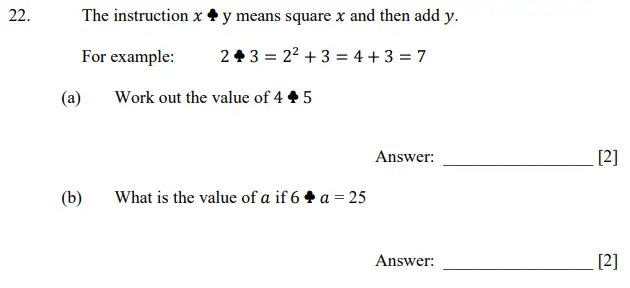 Question 22(a,b) - Dulwich College 11 Plus Maths Specimen Paper E