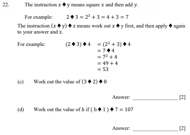 Question 22(c,d) - Dulwich College 11 Plus Maths Specimen Paper E