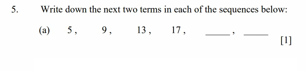 Question 5(a) - Dulwich College - 11 Plus Maths Specimen Paper E - 2026