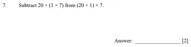 Question 7 - Dulwich College 11 Plus Maths Specimen Paper F