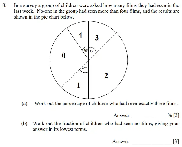 Question 8(a,b) - Dulwich College 11 Plus Maths Specimen Paper F