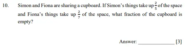 Question 10 - Dulwich College 11 Plus Maths Specimen Paper F