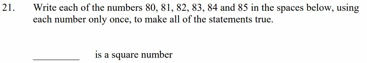 Question 21(a) - Dulwich College - Eleven Plus Maths Specimen Paper F - 2026