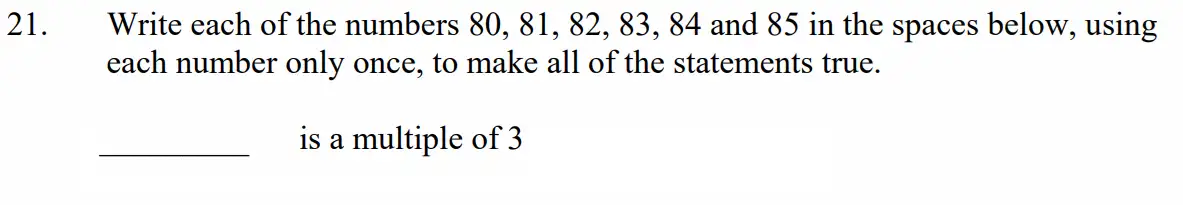 Question 21(f) - Dulwich College - Eleven Plus Maths Specimen Paper F - 2026