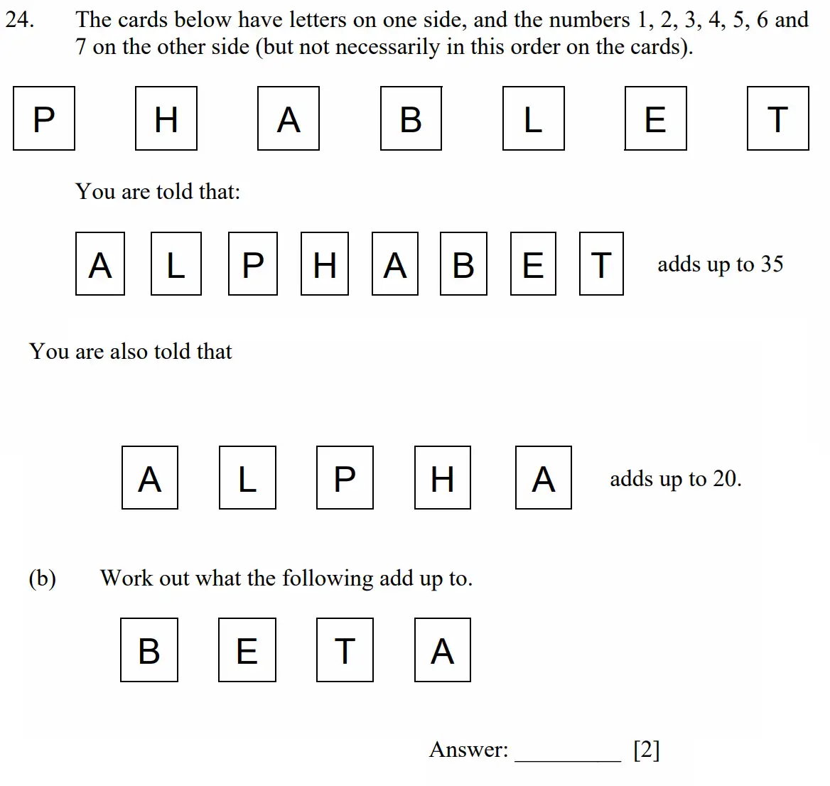 Question 24(b) - Dulwich College - Eleven Plus Maths Specimen Paper F - 2026