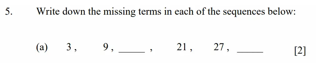 Question 5(a) - Dulwich College - Eleven Plus Maths Specimen Paper F - 2026