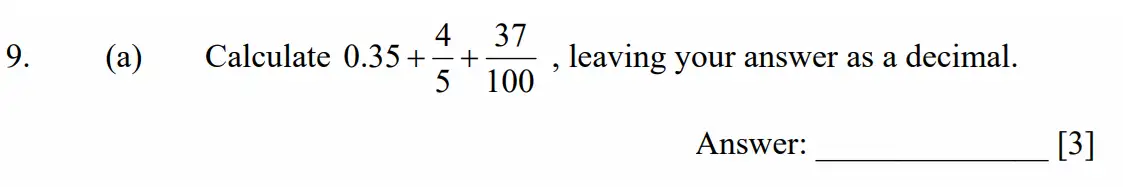 Question 9(a) - Dulwich College - Eleven Plus Maths Specimen Paper F - 2026