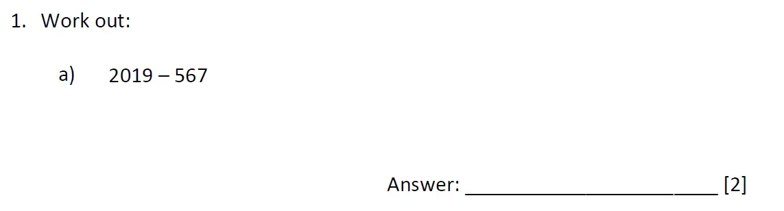 Question 1(a) - Dulwich College 11 Plus Maths Specimen Paper – g - 2024