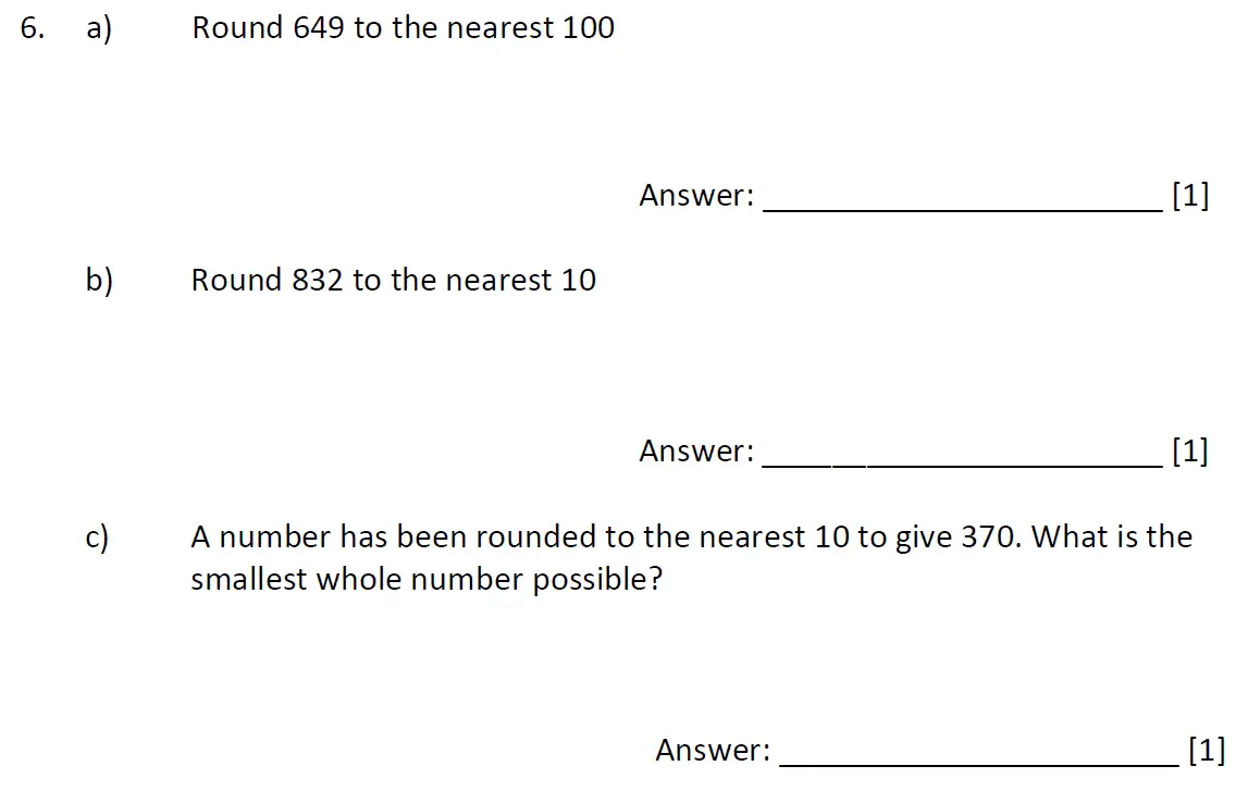 Question 6(a,b,c) - Dulwich College 11 Plus Maths Specimen Paper – g - 2024